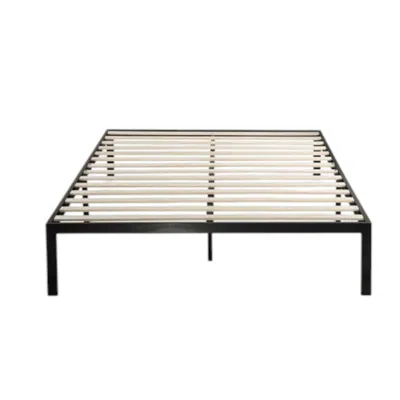 Hivvago Full Metal Platform Bed Frame With Wooden Mattress Support Slats In Black