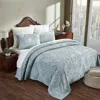 Hivvago Full Size 100-percent Cotton Chenille 3-piece Coverlet Bedspread Set In Blue In Blue