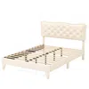 Hivvago Full Size Bed Frame With Nail Headboard And Wooden Slats In Multi