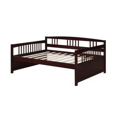 Hivvago Full Size Contemporary Daybed In Espresso Wood Finish In Brown