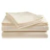 Hivvago Full Size Dobby Stripe Sateen Sheet Set In Beige Microfiber In Neutral