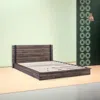 Hivvago Full Size Farmhouse Wood Industrial Low Profile Platform Bed Frame