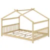 Hivvago Full Size House Bed Montessori Floor Bed With Headboard