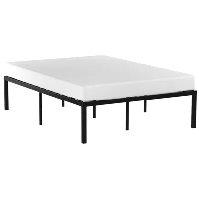 Hivvago Full Size Modern 16-inch Heavy Steel Metal Platform Bed Frame In White