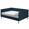Hivvago Full Size Modern Navy Blue Upholstered Daybed