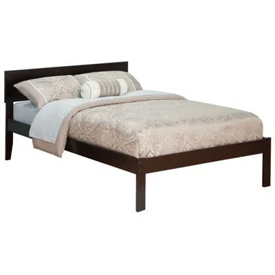 Hivvago Full Size Platform Bed With Headboard In Espresso Wood Finish In Brown