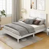 Hivvago Full Size Platform Slat Bed Frame With High Headboard-white