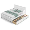 Hivvago Full Size White Platform Bed Frame With 2 Storage Drawers In White