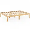 Hivvago Full Size Wood Bed Frame With Wooden Slats Support And Rubber Wood Legs