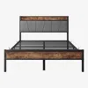 Hivvago Full-sized Easy Assembly Full Metal Vintage Platform Bed Frame - Black In Brown