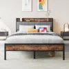 Hivvago Full-sized Easy Assembly Full Metal Vintage Platform Bed Frame - Black