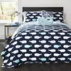 Hivvago Full/queen 5 Piece Bed In A Bag Navy Teal Microfiber Waves Whales Quilt Set