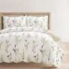 Hivvago Full/queen Scallop Edge Floral Lightweight 3 Piece Quilt Set In White