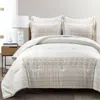 Hivvago Full/queen Scandinavian Chevron Beige Taupe 5 Piece Lightweight Comforter Set In Gray