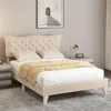 Hivvago Full/queen Size Bed Frame With Nail Headboard And Wooden Slats-queen Size