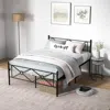 Hivvago Full/queen Size Metal Platform Bed Frame With Headboard And Footboard-full Size