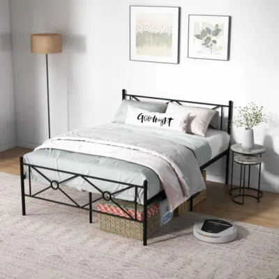 Hivvago Full/queen Size Metal Platform Bed Frame With Headboard And Footboard-full Size