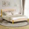 Hivvago Full/queen Size Upholstered Bed Frame With Quilted Headboard-queen Size
