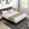 Hivvago Full/queen Size Upholstered Platform Bed With Tufted Headboard-queen Size
