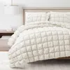 Hivvago Full/queen Soft Lightweight Puff Textured 3-piece Comforter Set In Off White In White
