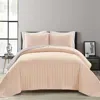 Hivvago Full/queen Soft Reversible Lightweight Quilt Set In Rose Blush Pink And Grey