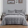 Hivvago Full/queen Traditional Microfiber Reversible 3 Piece Comforter Set In Grey In Gray