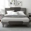 Hivvago Full/queen/twin Velvet Upholstered Bed Frame With High Headboard-queen Size