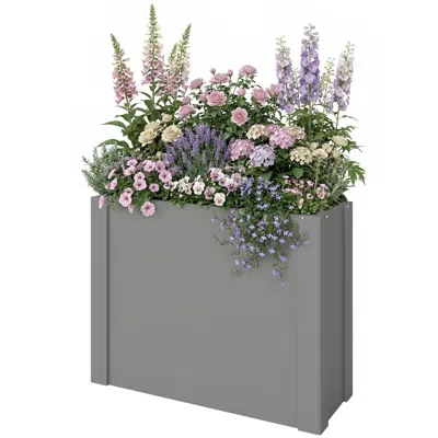Hivvago Galvanized Raised Garden Bed For Vegetables In Gray