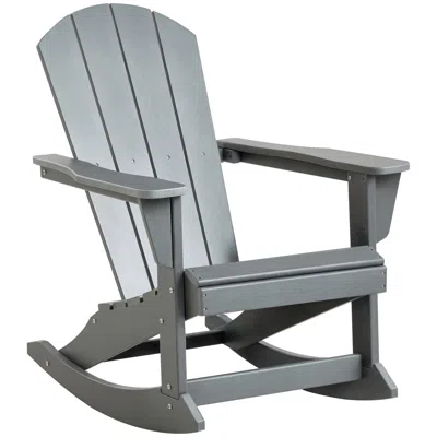 Hivvago Garden And Patio Adirondack Rocking Chair In Gray