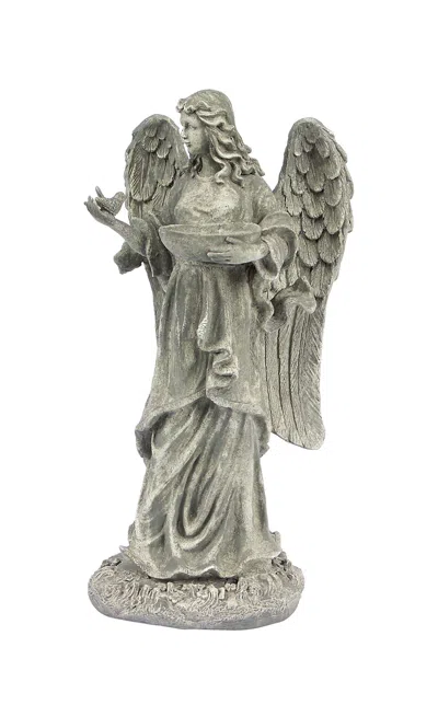 Hivvago Garden Angel Statue With Birdfeeder Or Bath Bowl 23"h