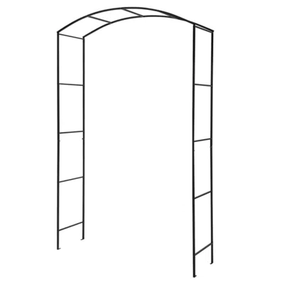 Hivvago Garden Arch Arbor Trellis With Gate Patio Plant Stand Archway-black In Blue