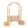 Hivvago Garden Bench Arbor Arch Wooden Garden Arbor For Climbing Plants