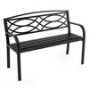 Hivvago Garden Bench With Curved Armrests And Backrest In Black