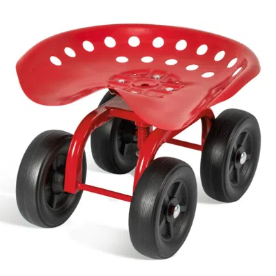 Hivvago Garden Rolling Workseat With 360â° Swivel Seat And Adjustable Height In Gold