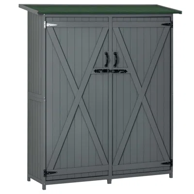 Hivvago Garden Storage Cabinet Organizer With 3 Shelves In Green