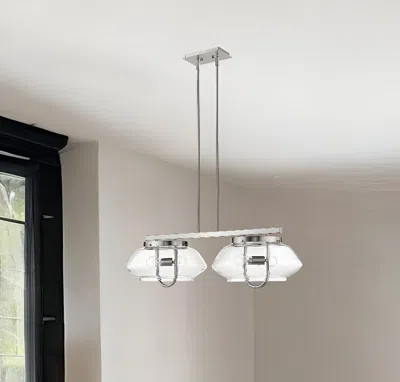 Hivvago Garner 4-light Satin Nickel Island Pendant