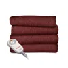 Hivvago Garnet Red Soft Warm Fleece Electric Heated Throw Blanket In Red