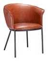 Hivvago Garston Dining Chair Brown In Brown