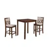 Hivvago Gary 3 Piece Counter Table Set, Cherry Brown In Brown