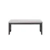 Hivvago Gary 46 Inch Wood Bench, Fabric Seat, Ebony Brown