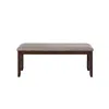 Hivvago Gary 46 Inch Wood Bench With Fabric Seat, Cherry Brown In Brown
