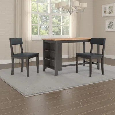 Hivvago Gasy Counter Height Dining Table, 60 Inch, Brown, Mango Wood Veneer