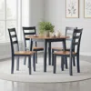 Hivvago Gasy Dining Table, Extendable 26-42 Inch, Dark Blue, Wood, 2 Leaves In Gray
