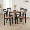 Hivvago Gasy Dining Table, Extendable 26-42 Inch, Dark Brown Wood, 2 Leaves In Brown