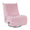 Hivvago Gea 35 Inch Swivel Recliner Chair, Tufted, Pink Corduroy, Solid Wood