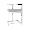 Hivvago Gei 26 Inch Counter Stool Chair, Low Back, Gray Velvet, Cantilever Chrome
