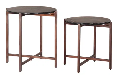 Hivvago Gema Coffee Table Set (2-piece) Bronze In Brown