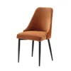 Hivvago Gene 19 Inch Side Dining Chair, Tall Curved Back, Orange Velvet, Black In Brown