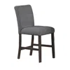 Hivvago Ghy 25 Inch Dining Side Chair Set Of 2, Gray Textured Upholstery, Brown