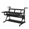 Hivvago Gia 67 Inch Music Desk Studio Workstation, Keyboard Tray, Shelves, Black